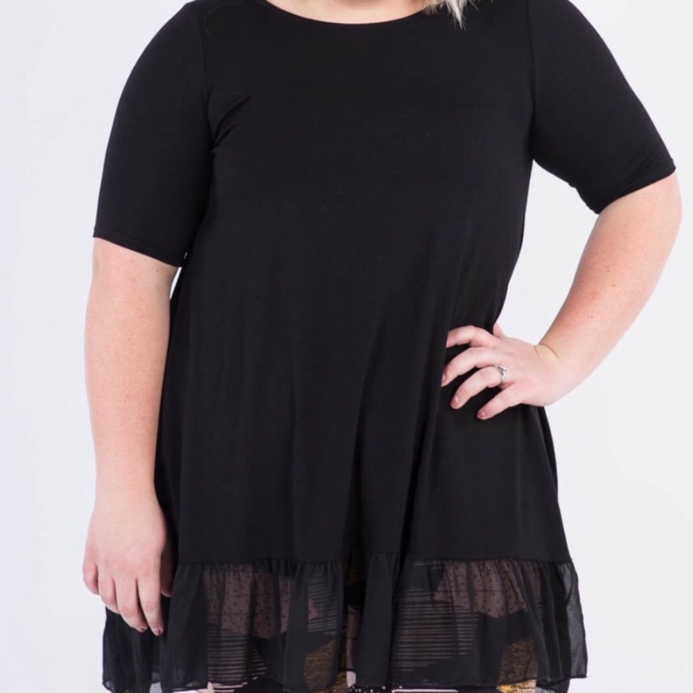 Black ruffle tunic